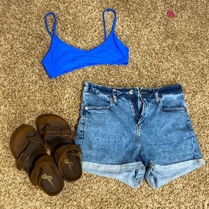 bright blue swim top for summer vibes! ☀️
